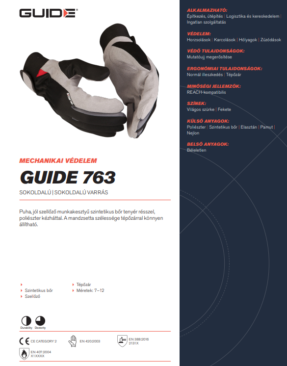 Guide 763 adatlap