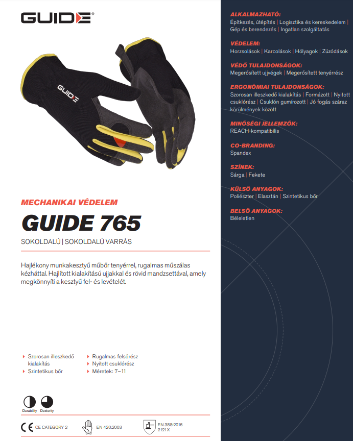 Guide 765 adatlap