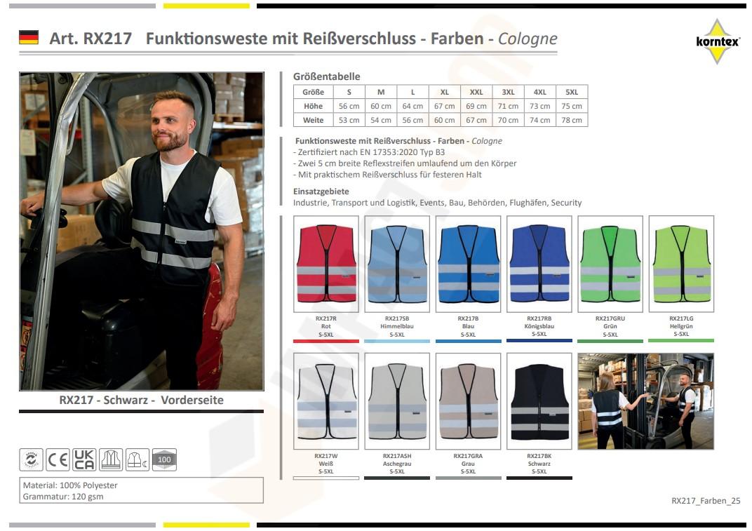 Korntex Cologne mérettáblázat