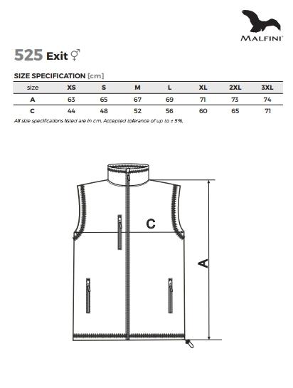Malfini 525 exit polár mellény mérettáblázat