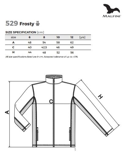 Malfini 529 gyerek polár pulóver mérettáblázat