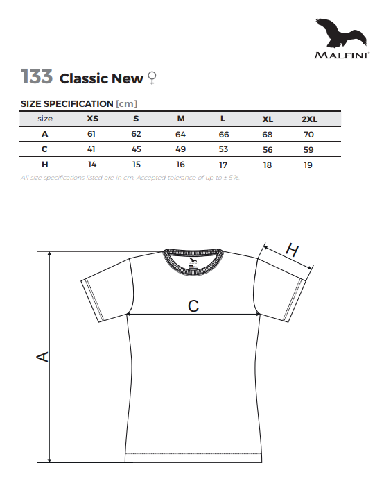 Malfini classic new 133 mérettáblázat