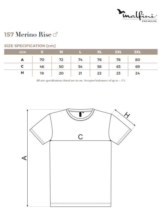 Malfini MERINO RISE 157 mérettáblázat