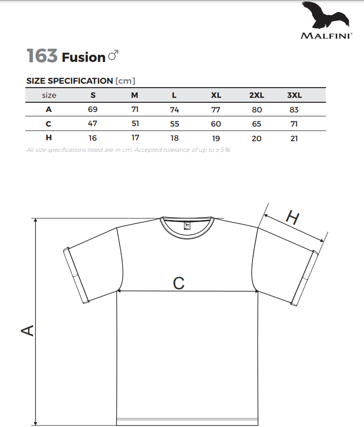 Malfini 163 póló mérettáblázat
