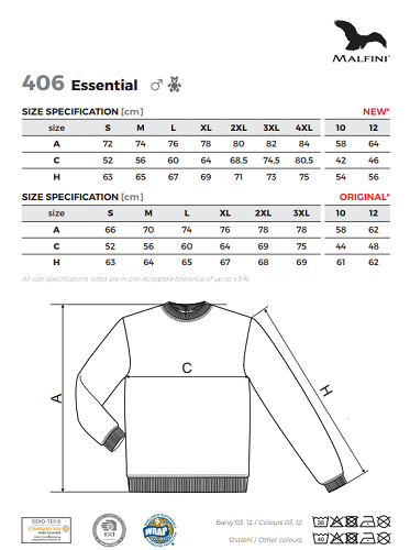 Malfini 406 mérettáblázat