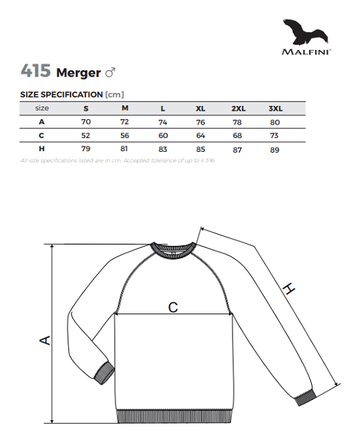Malfini 415 Merger pulóver mérettáblázat