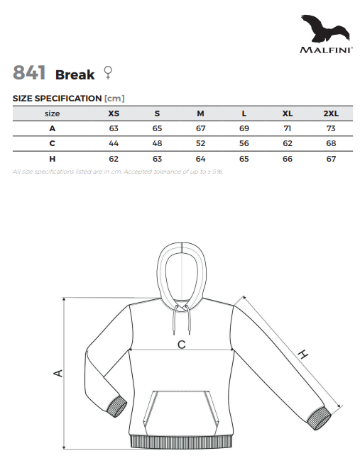 Malfini 841 break női pulóver mérettáblázat