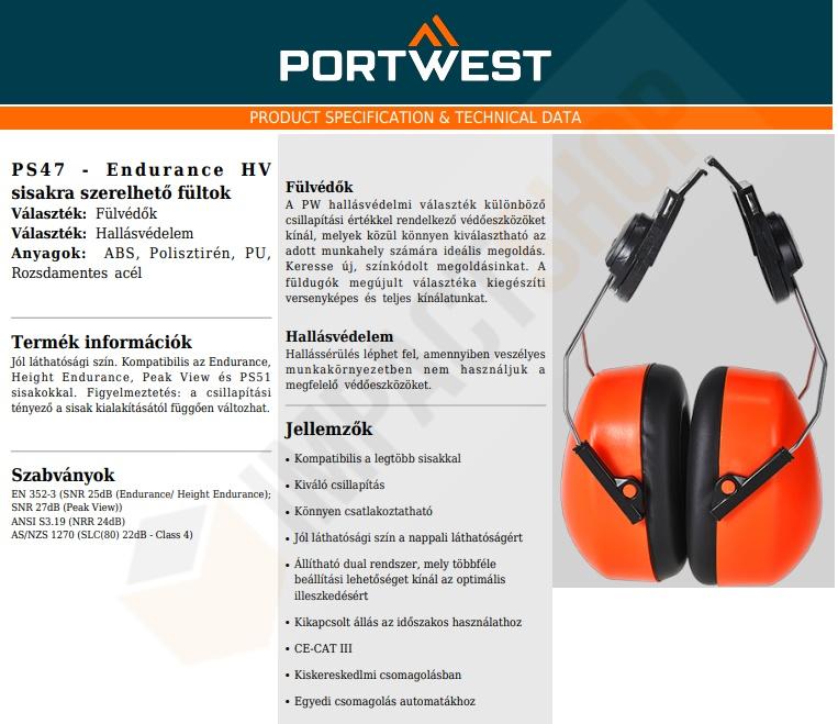 Portwest PS47 adatlap