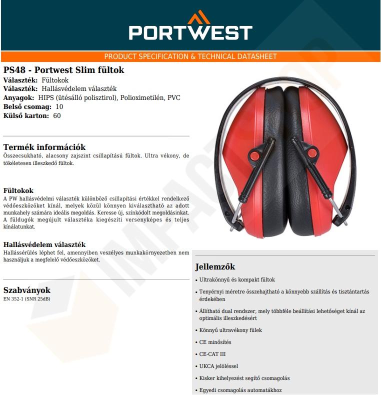 Portwest PS48 adatlap