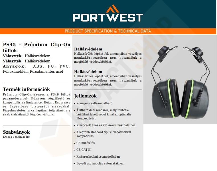 Portwest PS45 adatlap