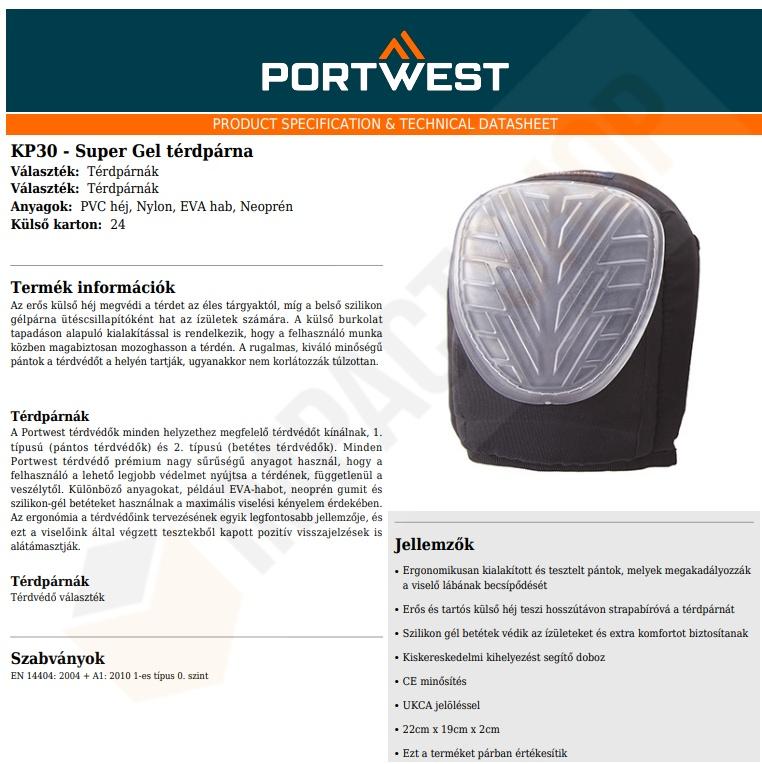 Portwest KP30 adatlap