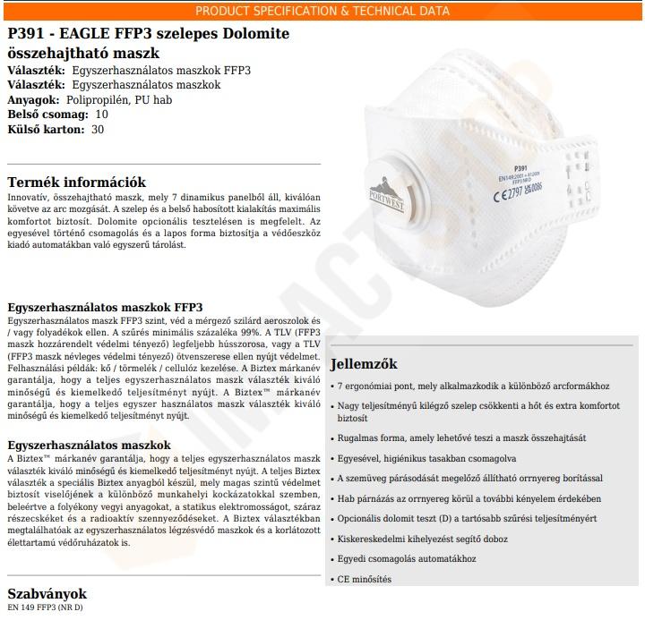 Portwest P391 adatlap