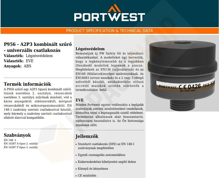 Portwest P956 adatlap
