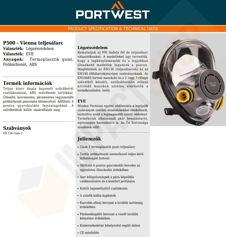 Portwest P500 adatlap