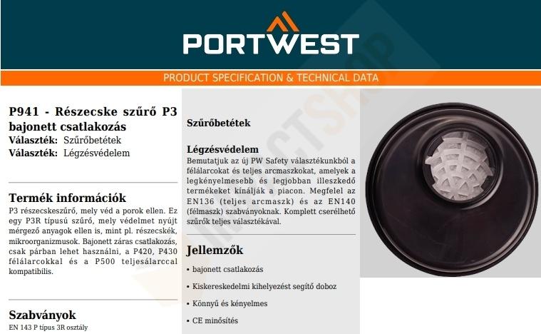 Portwest P941 adatlap