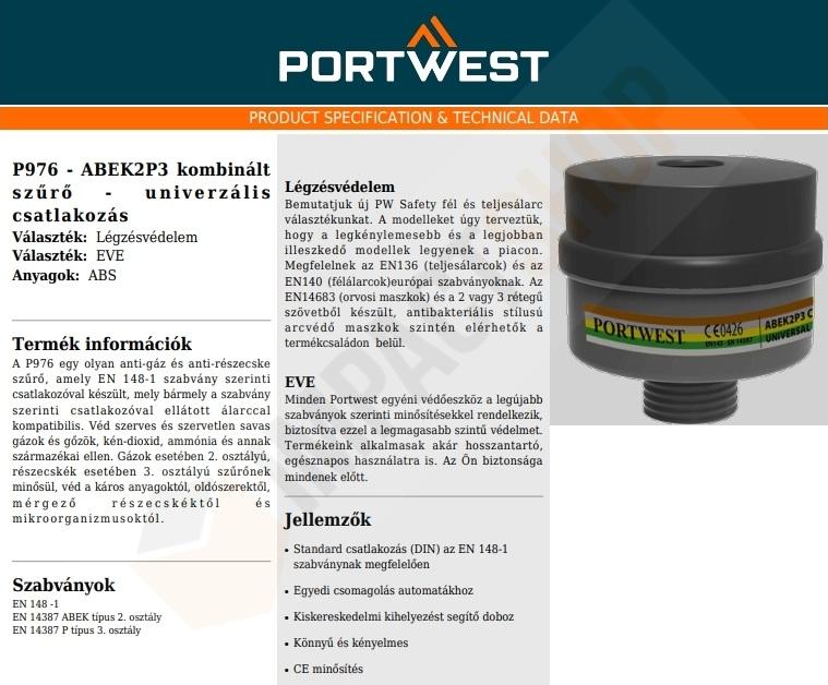 Portwest P976 adatlap