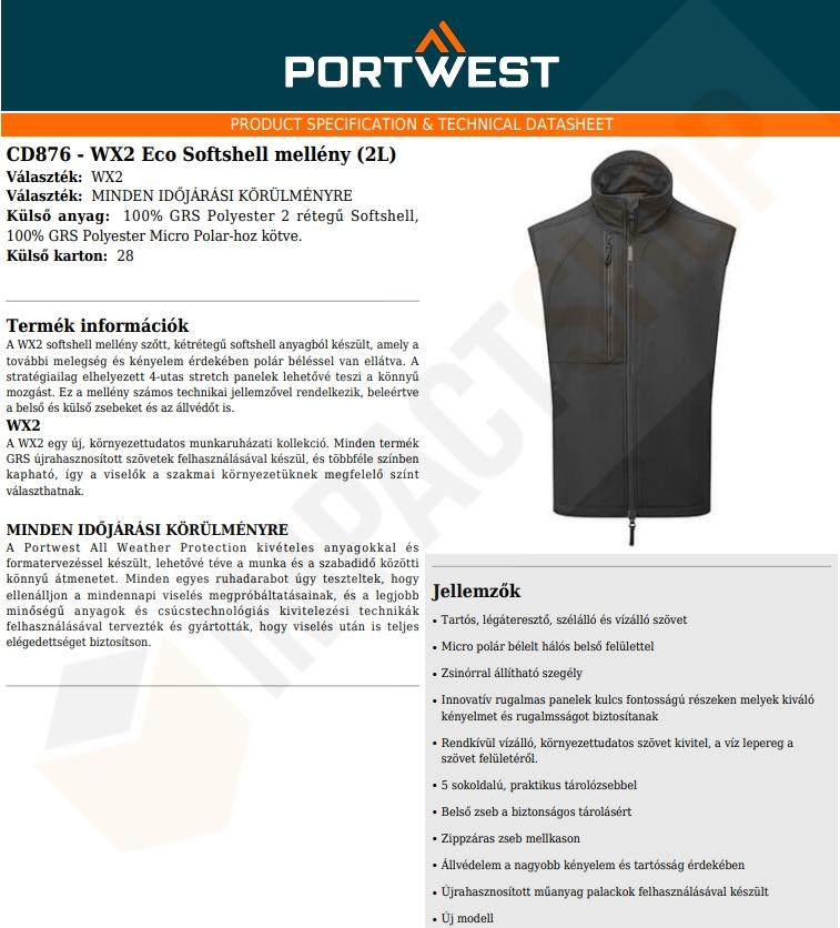 Portwest CD876 adatlap