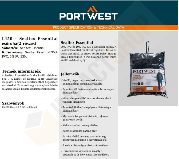 Portwest L450 adatlap