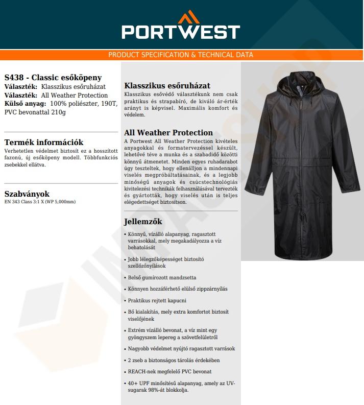 Portwest S438 adatlap