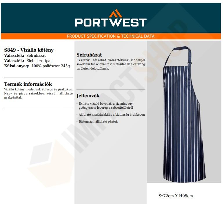 Portwest S849 adatlap