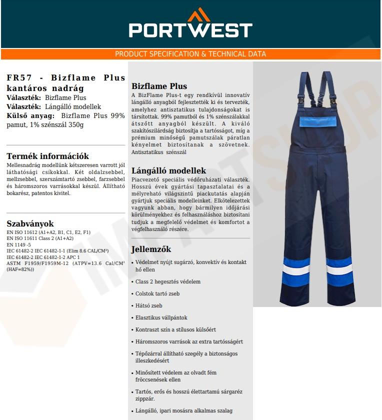 Portwest FR57 adatlap