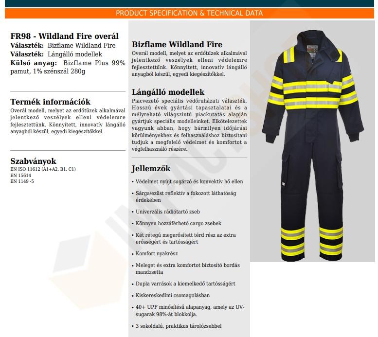 Portwest FR98 adatlap