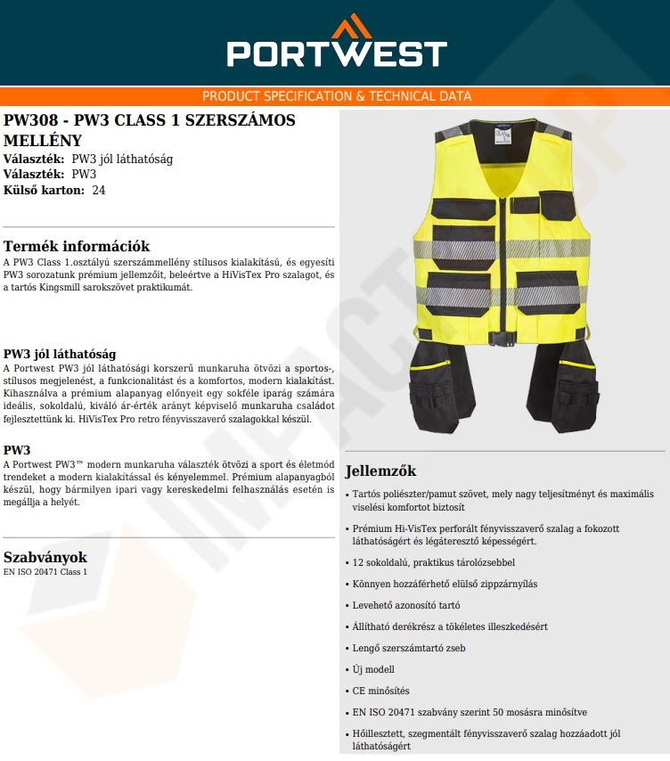 Portwest PW308 adatlap