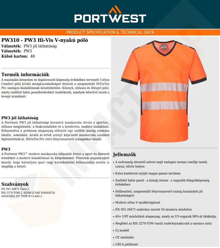 Portwest PW310 adatlap