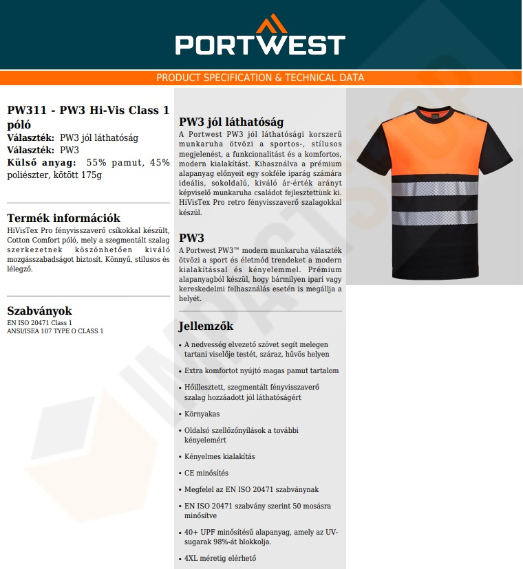 Portwest PW311 adatlap