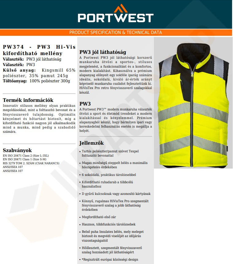 Portwest PW374 adatlap