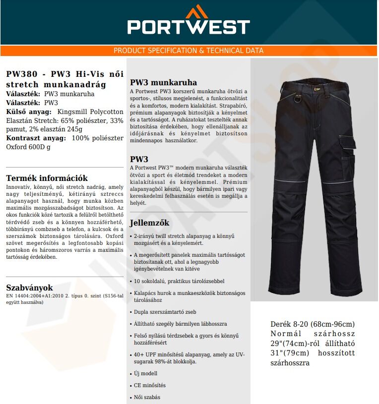 Portwest PW380 adatlap