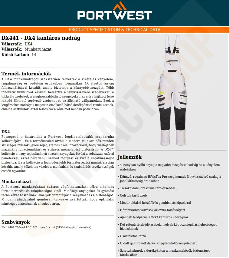 Portwest DX441 adatlap
