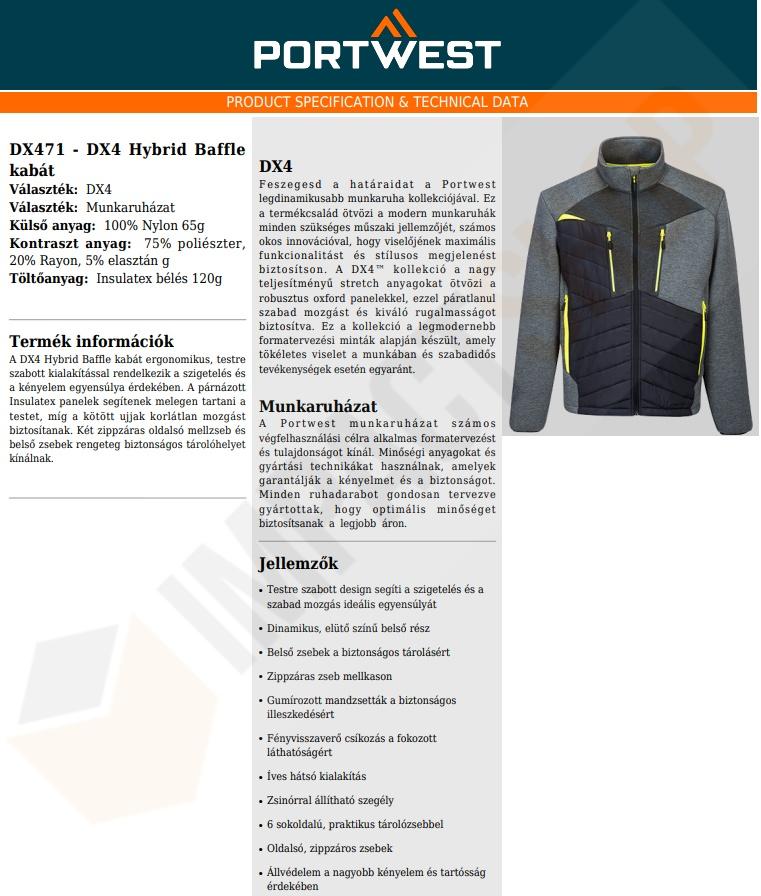 Portwest DX471 adatlap