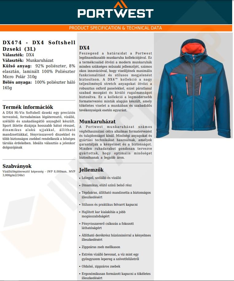 Portwest DX474 adatlap