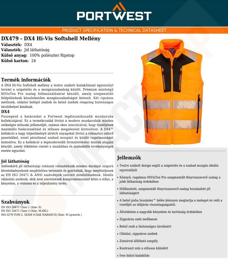 Portwest DX479 adatlap