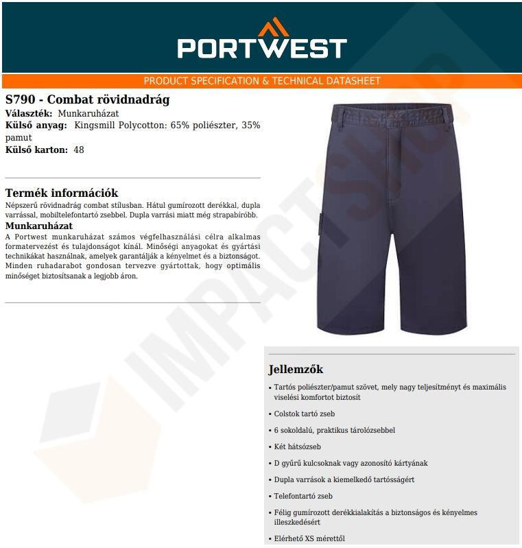 Portwest S790 adatlap