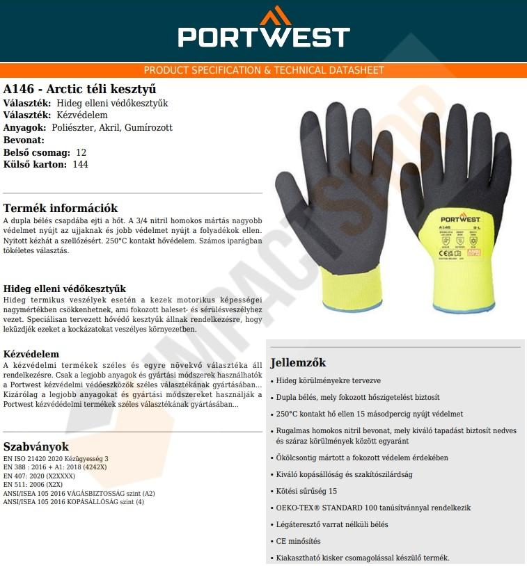 Portwest A146 adatlap