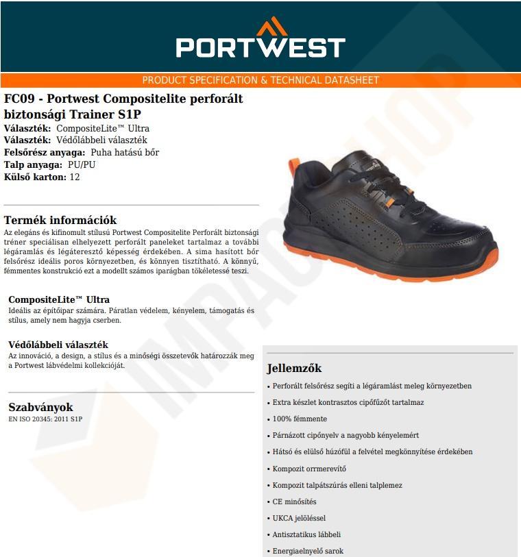 Portwest FC09 adatlap