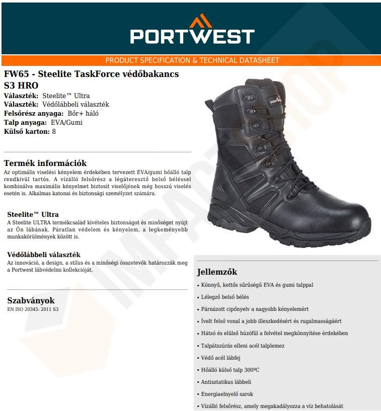Portwest FW65 adatlap