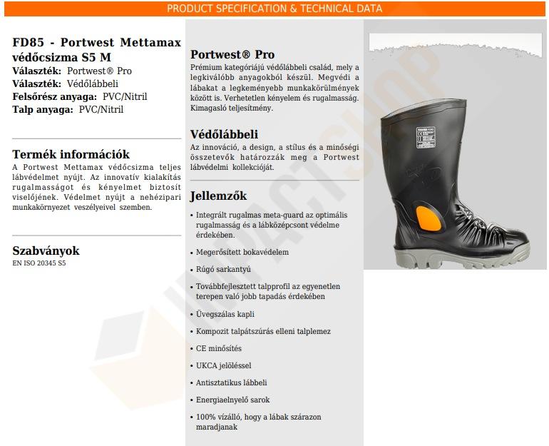 Portwest FD85 adatlap