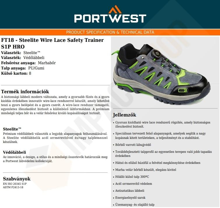 Portwest FT18 adatlap