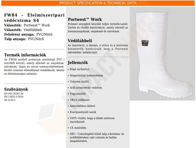 Portwest FW84 adatlap