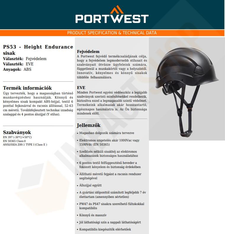 Portwest PS53 adatlap