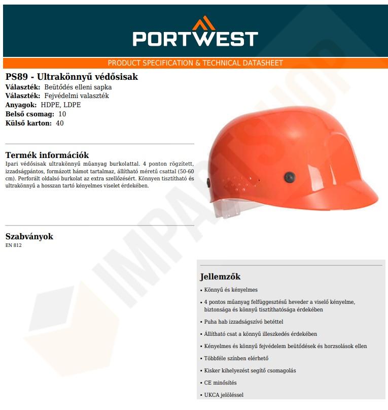 Portwest PS89 adatlap