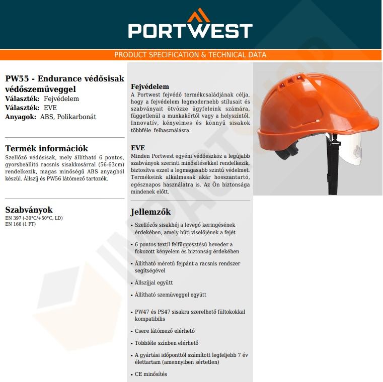 Portwest PW55 adatlap