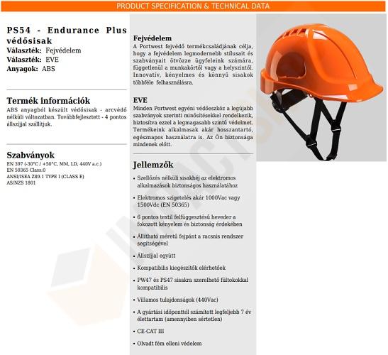 Portwest PS54 adatlap