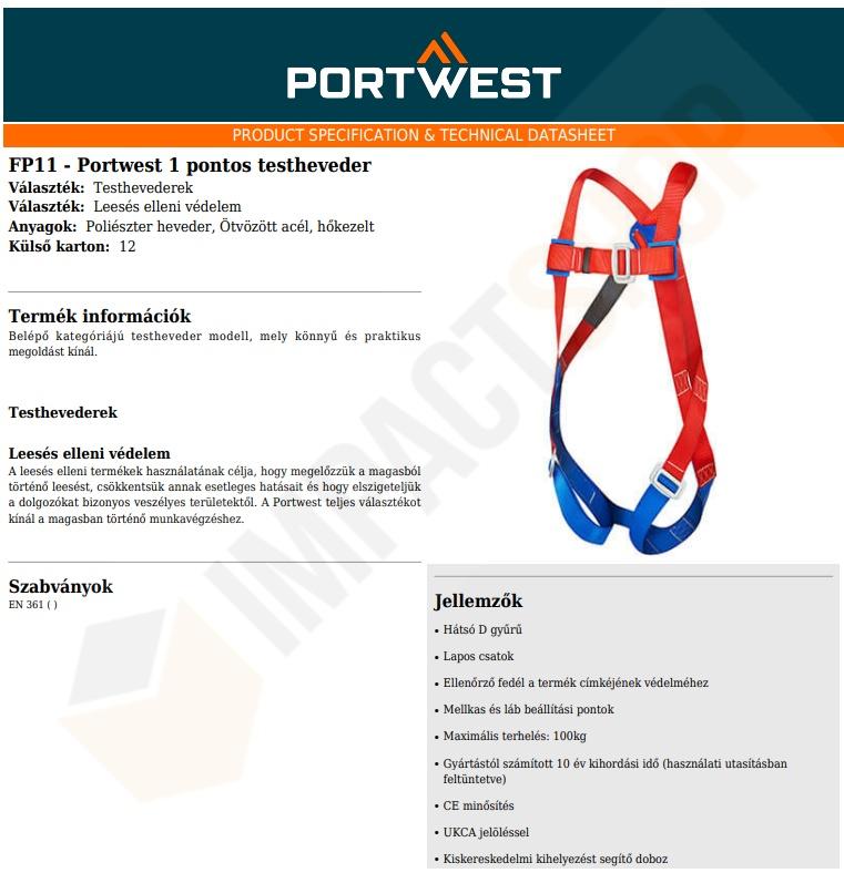 Portwest FP11 adatlap