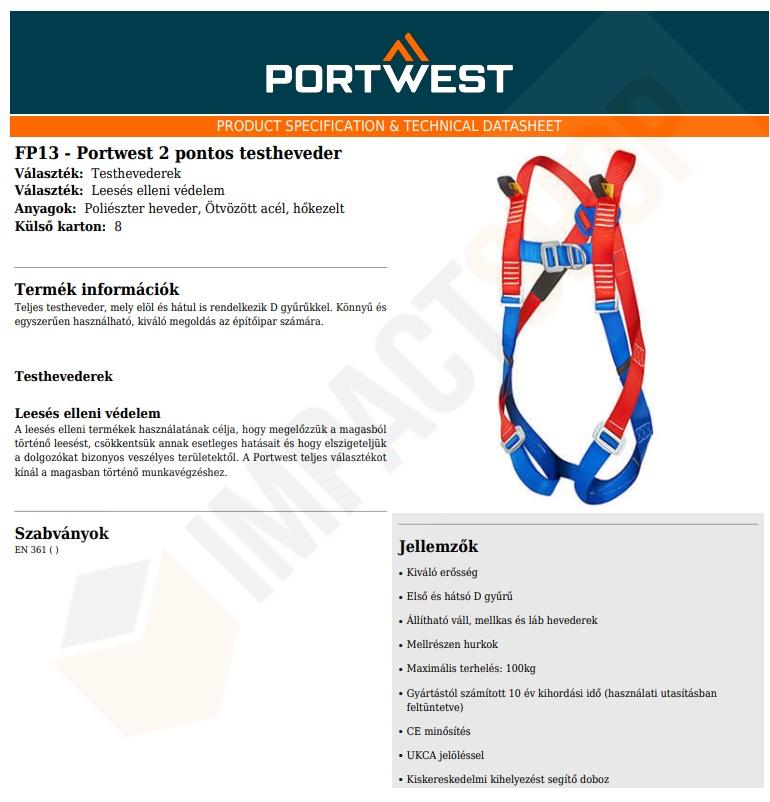 Portwest FP13 adatlap