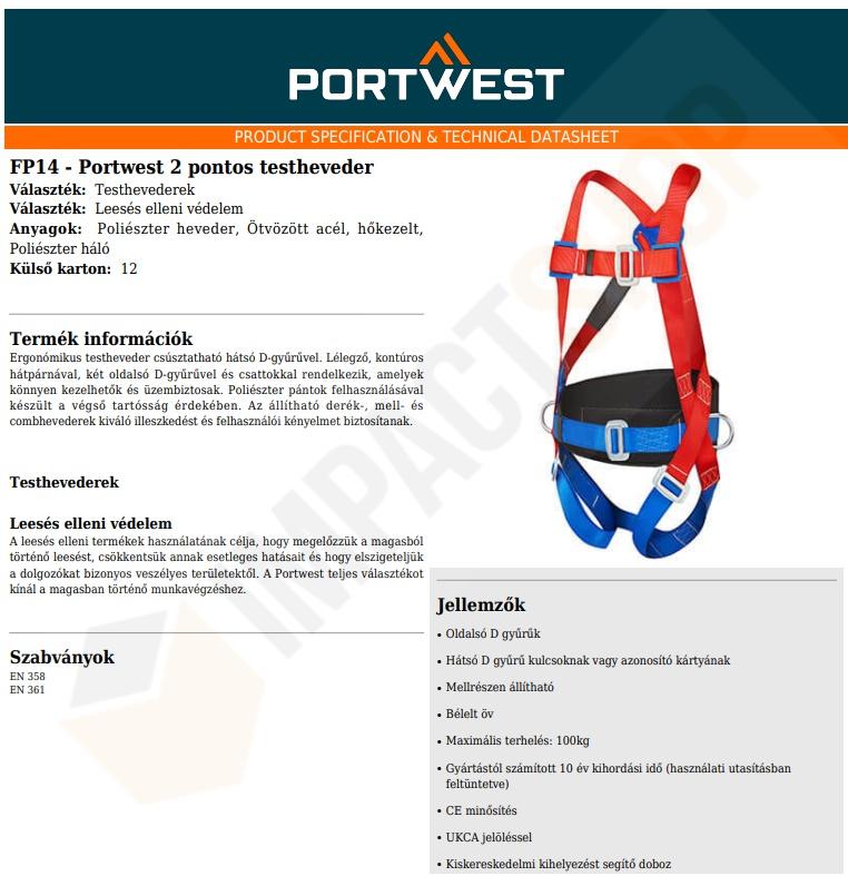 Portwest FP14 adatlap
