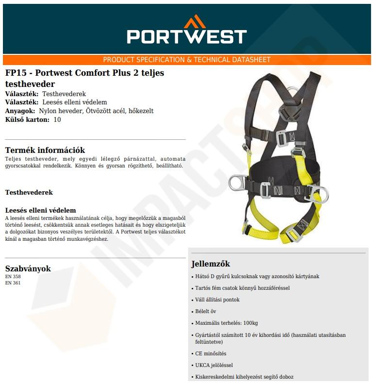 Portwest FP15 adatlap